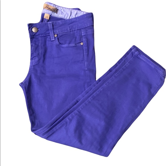 PAIGE DENIM SKYLINE SKINNY JEANS 26 RARE COLOR PURPLE - Picture 4 of 5